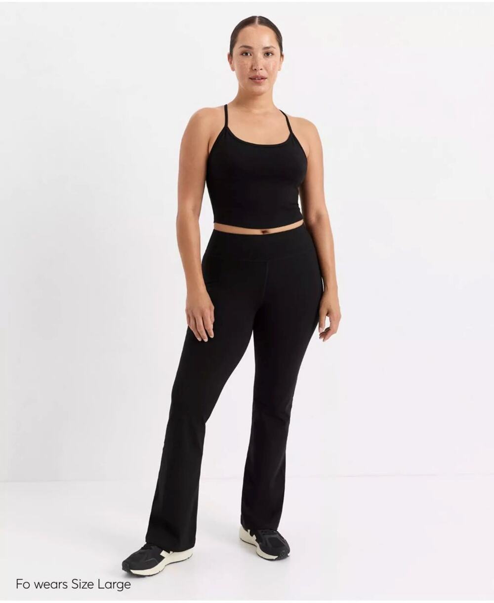 Pact Women's On The Go-To Contour Compression Flare Bootcut Leggings SZ LG EUC